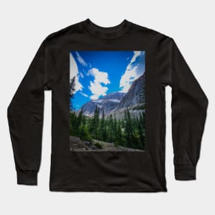 Jasper National Park Mountain Snowy Peak Photo V1 Long Sleeve T-Shirt